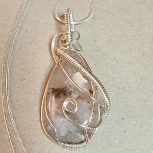 Silver Plume Agate Pendant